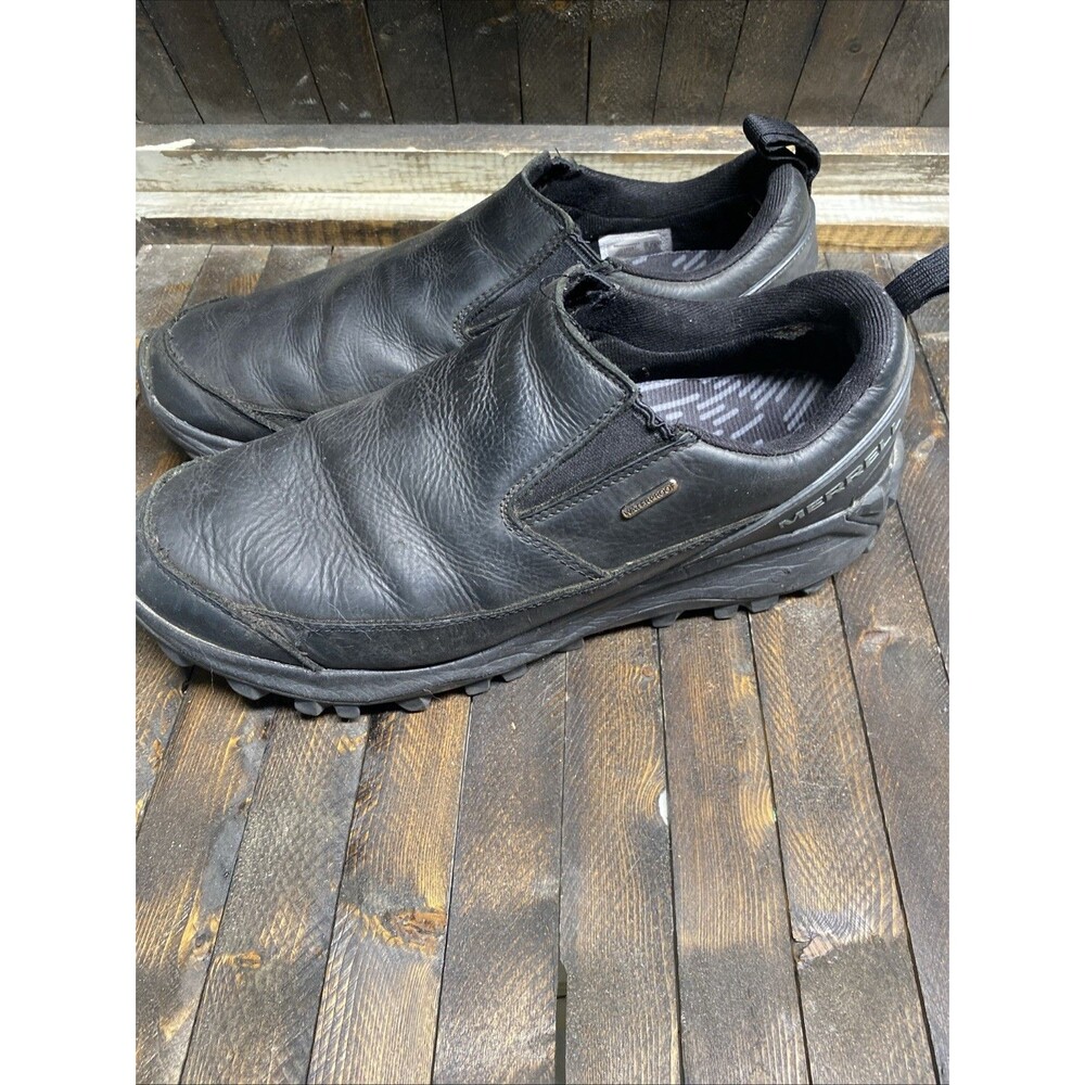 MerreLL Mens Sz 12 Comfort Slip On Loafer Black Leather - Picture 4 of 12